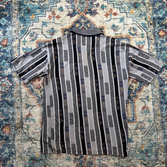 Vintage Tundra Striped Textured Polo Shirt Size XL - Picture 2 of 4